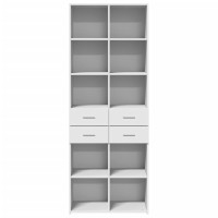 Produktbild för Högskåp vit 70x42,5x185 cm konstruerat trä