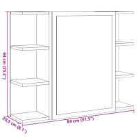 Produktbild för Spegelskåp för badrum sonoma-ek 80x20,5x64 cm konstruerat trä