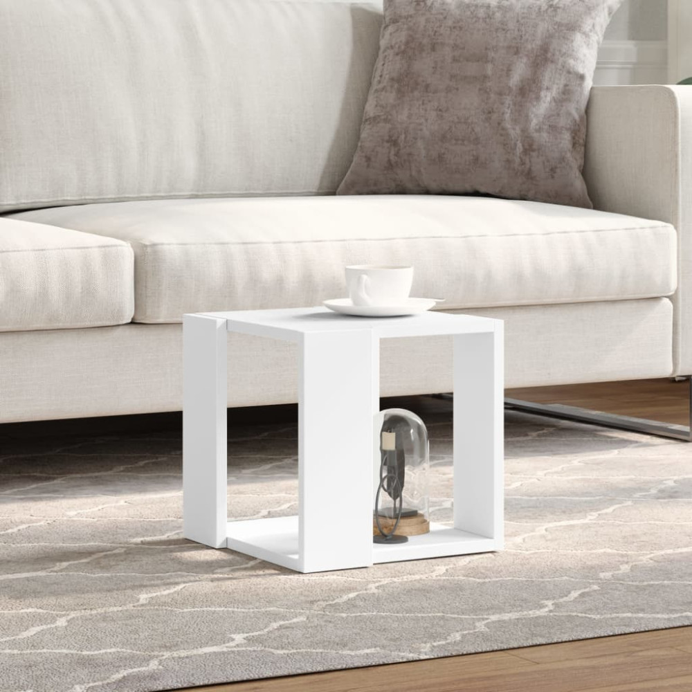 Produktbild för Soffbord vit 32x32x30 cm konstruerat trä