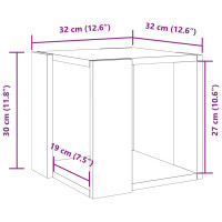 Produktbild för Soffbord vit 32x32x30 cm konstruerat trä