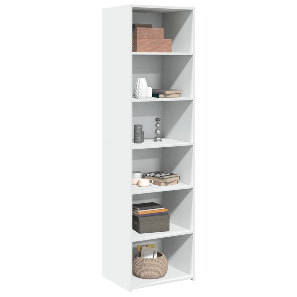 Produktbild för Högskåp vit 50x41x185 cm konstruerat trä