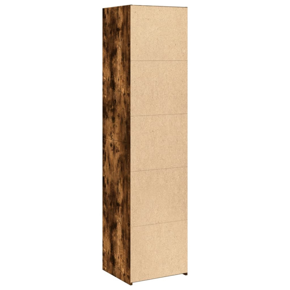 Produktbild för Högskåp rökfärgad ek 45x41x185 cm konstruerat trä