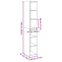 Produktbild för Högskåp vit 30x41x185 cm konstruerat trä