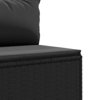 Produktbild för Loungegrupp med dynor 6 delar svart konstrotting