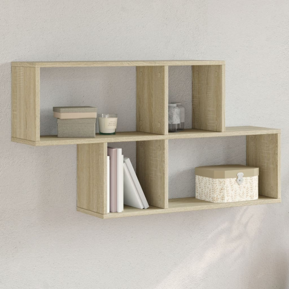 Produktbild för Vägghylla sonoma-ek 100x20x53 cm konstruerat trä