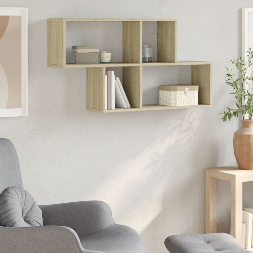 Produktbild för Vägghylla sonoma-ek 100x20x53 cm konstruerat trä