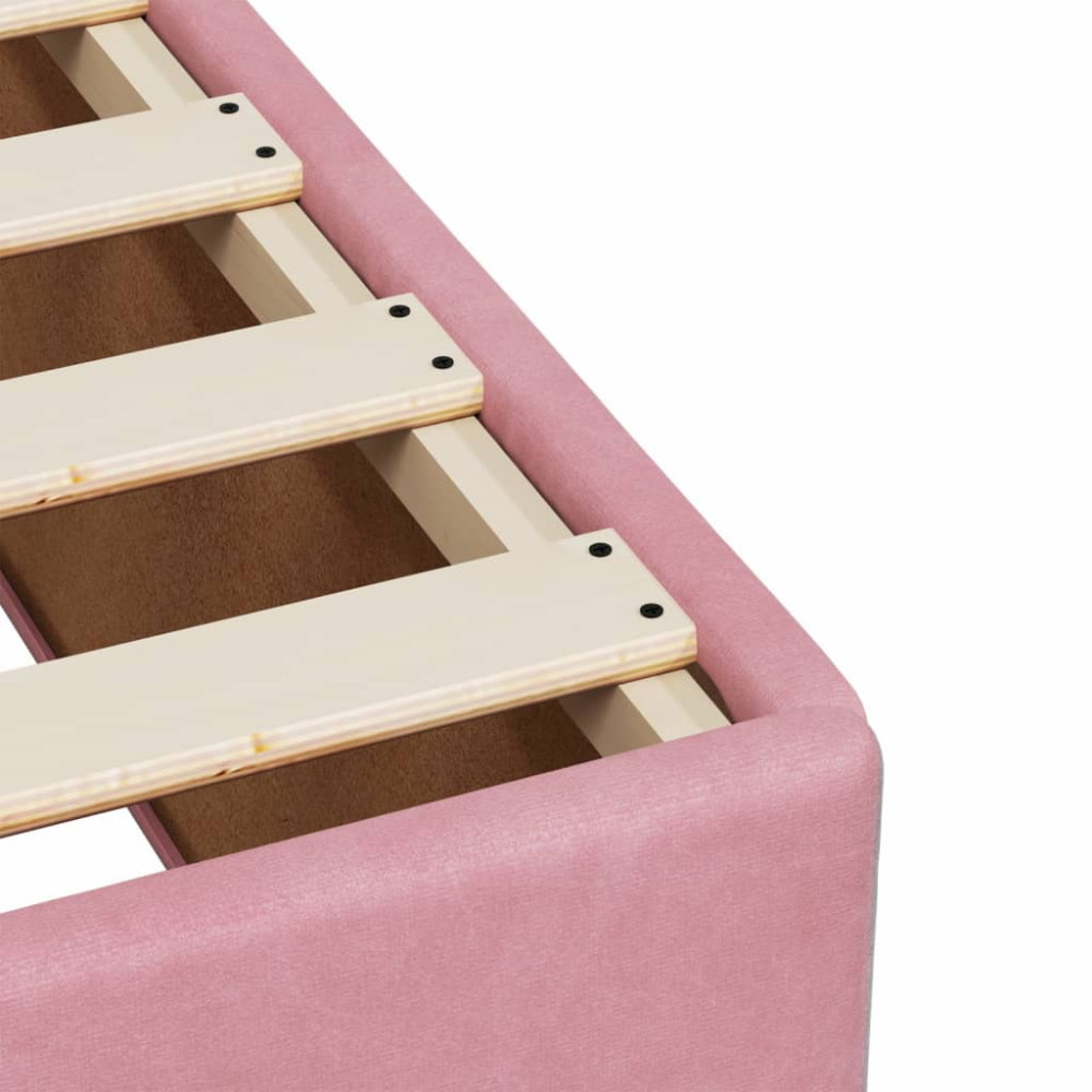 Produktbild för Ramsäng med madrass rosa 80x200 cm sammet