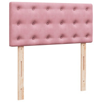 Produktbild för Ramsäng med madrass rosa 80x200 cm sammet