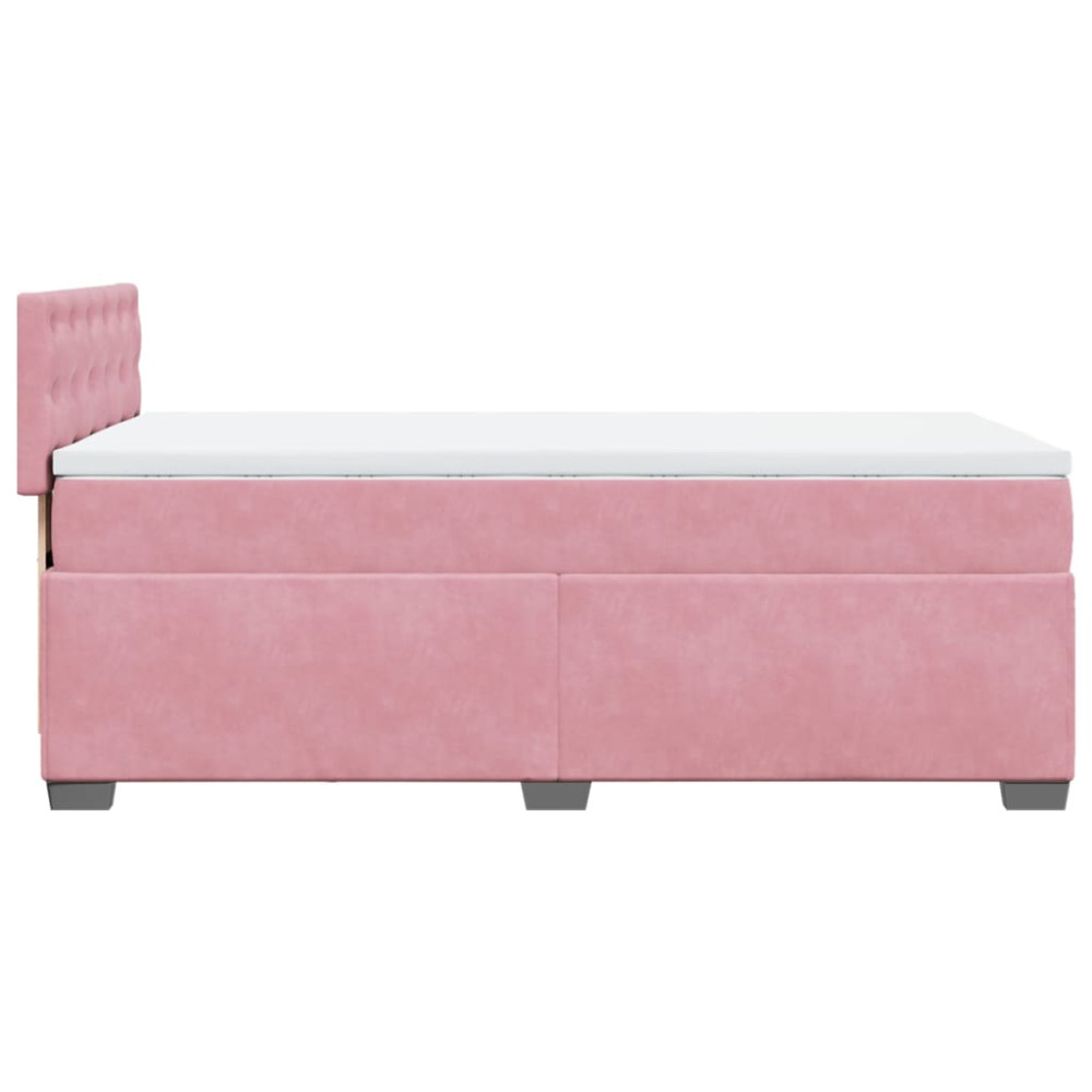 Produktbild för Ramsäng med madrass rosa 80x200 cm sammet
