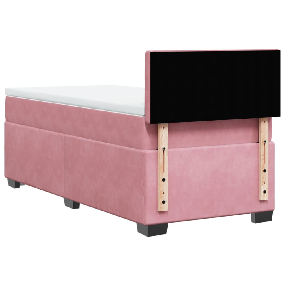 Produktbild för Ramsäng med madrass rosa 80x200 cm sammet