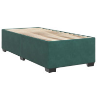 Produktbild för Ramsäng med madrass mörkgrön 90x190 cm sammet