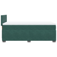 Produktbild för Ramsäng med madrass mörkgrön 90x190 cm sammet