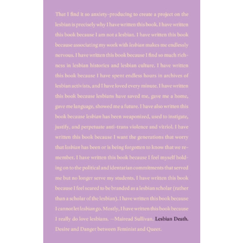 University of Minnesota Press Lesbian Death (häftad, eng)