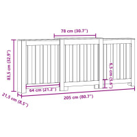 Produktbild för Elementskydd rökfärgad ek 205x21,5x83,5 cm konstruerat trä