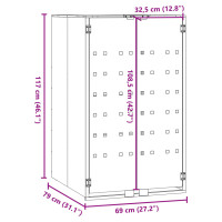 Produktbild för Skjul för sopkärl svart 69x79x117 cm stål