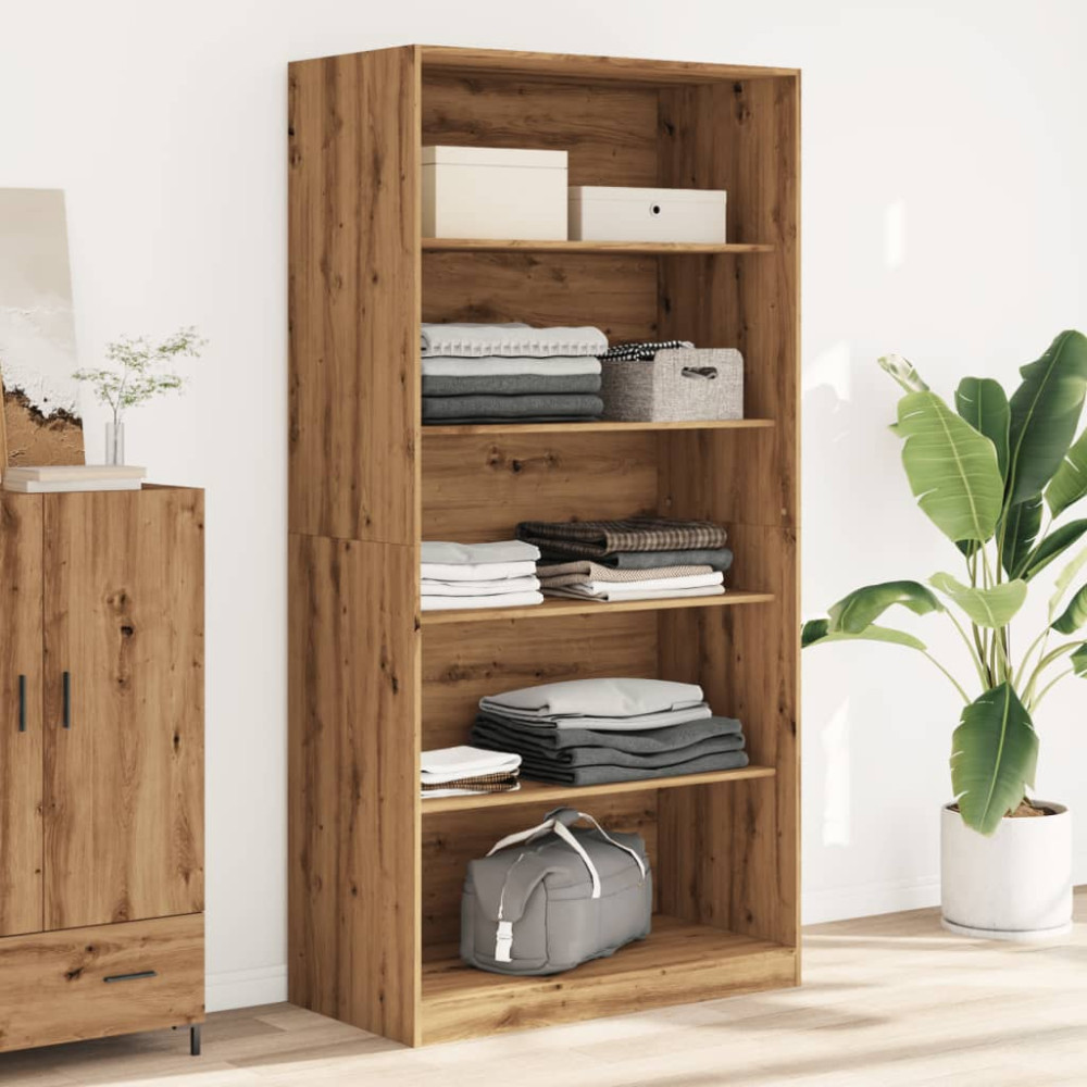 Produktbild för Garderob ek 100x50x200 cm konstruerat trä