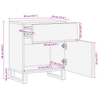 Produktbild för Sängbord 50x34x60 cm massivt mangoträ