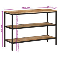 Produktbild för Avlastningsbord 100x35x70 cm massivt grovt mangoträ