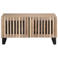 Produktbild för Soffbord vit 80x51x40 cm massivt mangoträ