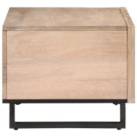Produktbild för Soffbord vit 80x51x40 cm massivt mangoträ
