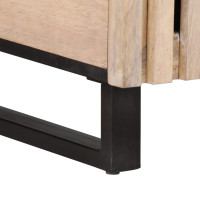 Produktbild för Soffbord vit 80x51x40 cm massivt mangoträ