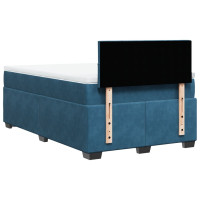 Produktbild för Ramsäng med madrass mörkblå 120x190 cm sammet