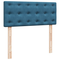 Produktbild för Ramsäng med madrass mörkblå 120x190 cm sammet