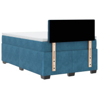 Produktbild för Ramsäng med madrass mörkblå 120x190 cm sammet