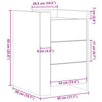 Produktbild för Sängbord svart 45x50x65 cm konstruerat trä