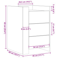 Produktbild för Sängbord betonggrå 45x50x65 cm konstruerat trä