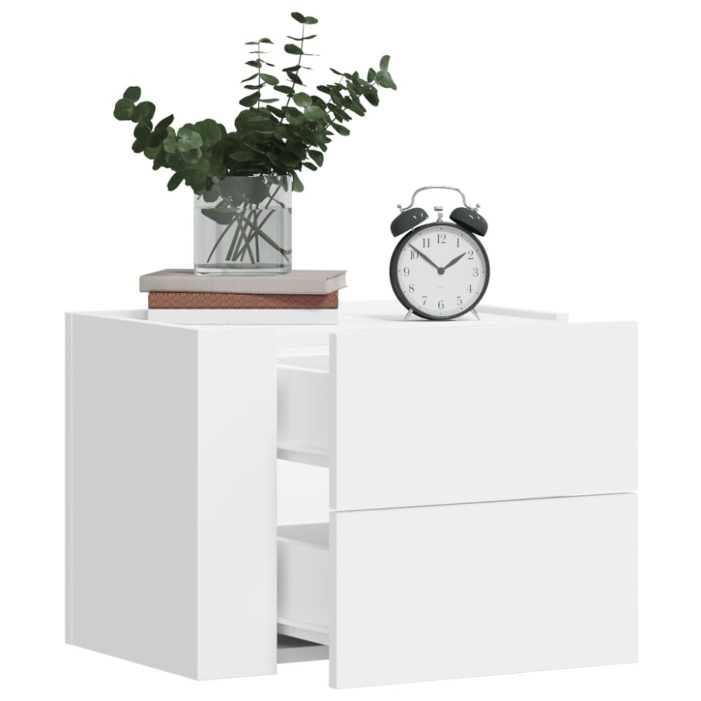 Produktbild för Väggmonterade sängbord 2 st vit 45x30x35 cm