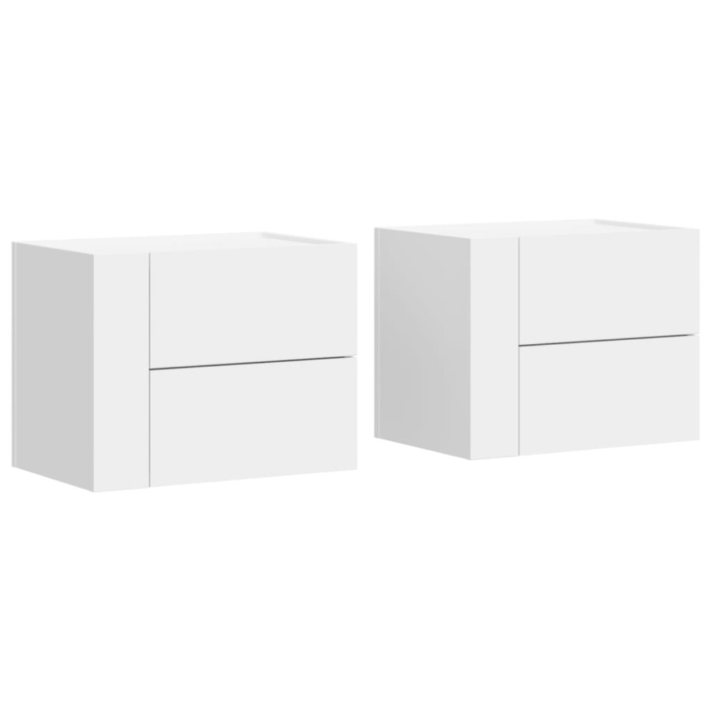 Produktbild för Väggmonterade sängbord 2 st vit 45x30x35 cm