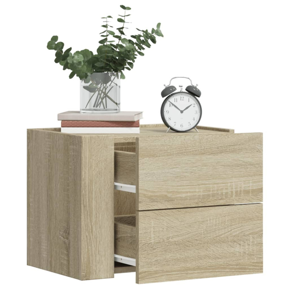 Produktbild för Väggmonterade sängbord 2 st sonoma-ek 45x30x35 cm