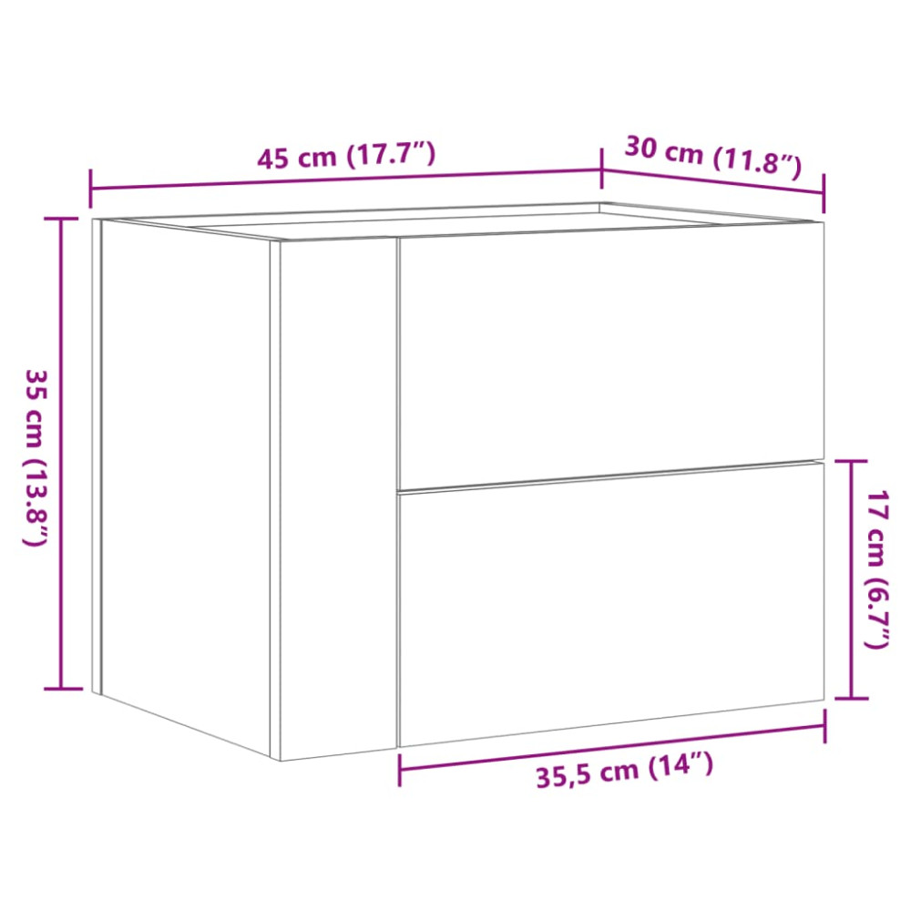Produktbild för Väggmonterade sängbord 2 st sonoma-ek 45x30x35 cm