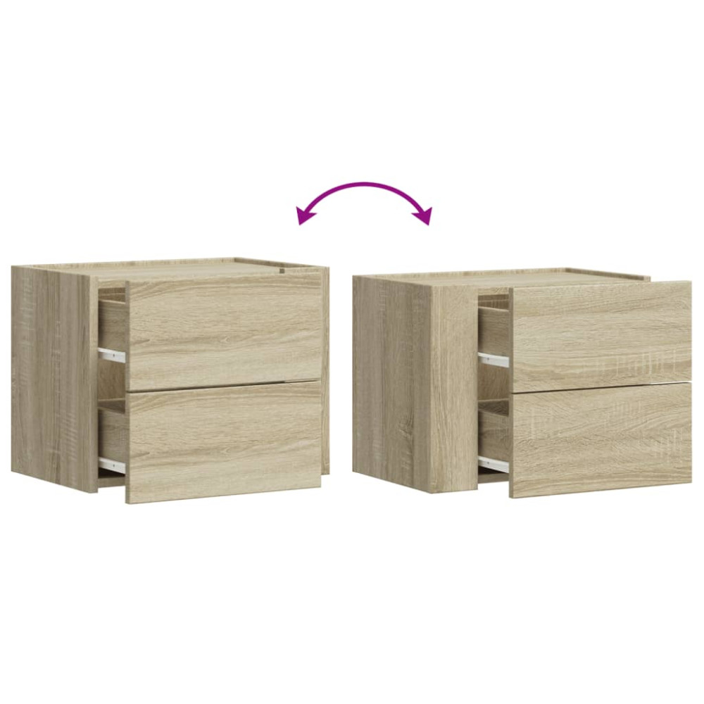 Produktbild för Väggmonterade sängbord 2 st sonoma-ek 45x30x35 cm