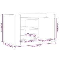 Produktbild för Soffbord vit 80x50x50 cm konstruerat trä