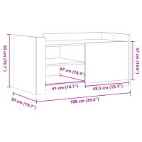 Produktbild för Soffbord rökfärgad ek 100x50x50 cm konstruerat trä