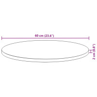 Produktbild för Bordsskiva rund Ø60x2 cm massivt akaciaträ