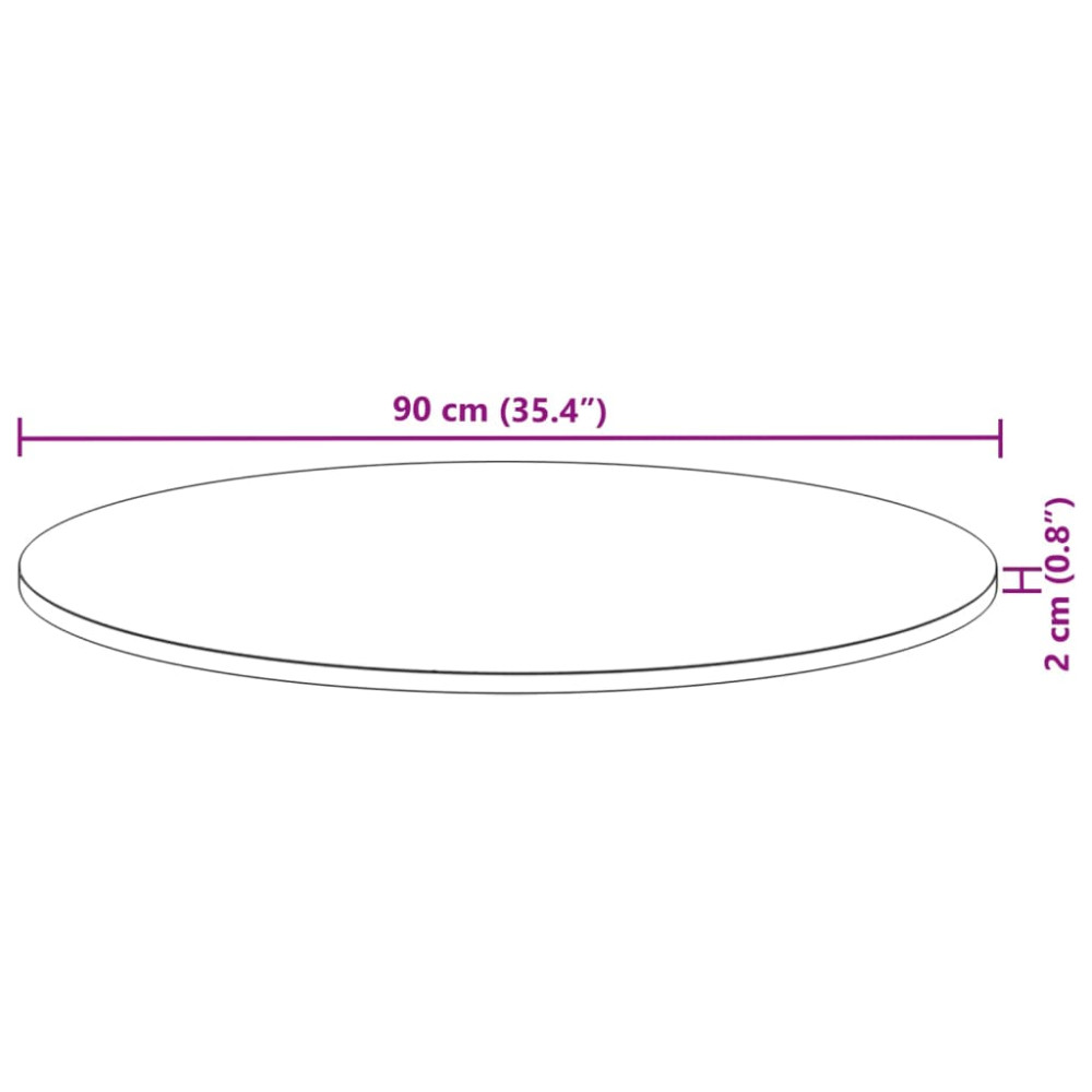 Produktbild för Bordsskiva rund Ø90x2 cm massivt akaciaträ