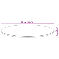 Produktbild för Bordsskiva rund Ø90x2 cm massivt akaciaträ
