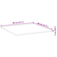 Produktbild för Bordsskiva fyrkantig 80x80x2 cm massivt akaciaträ