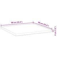 Produktbild för Bordsskiva fyrkantig 90x90x4 cm massivt akaciaträ