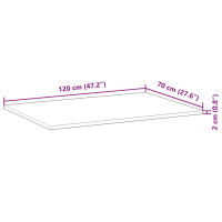 Produktbild för Bordsskiva rektangulär 120x70x2 cm massivt akaciaträ