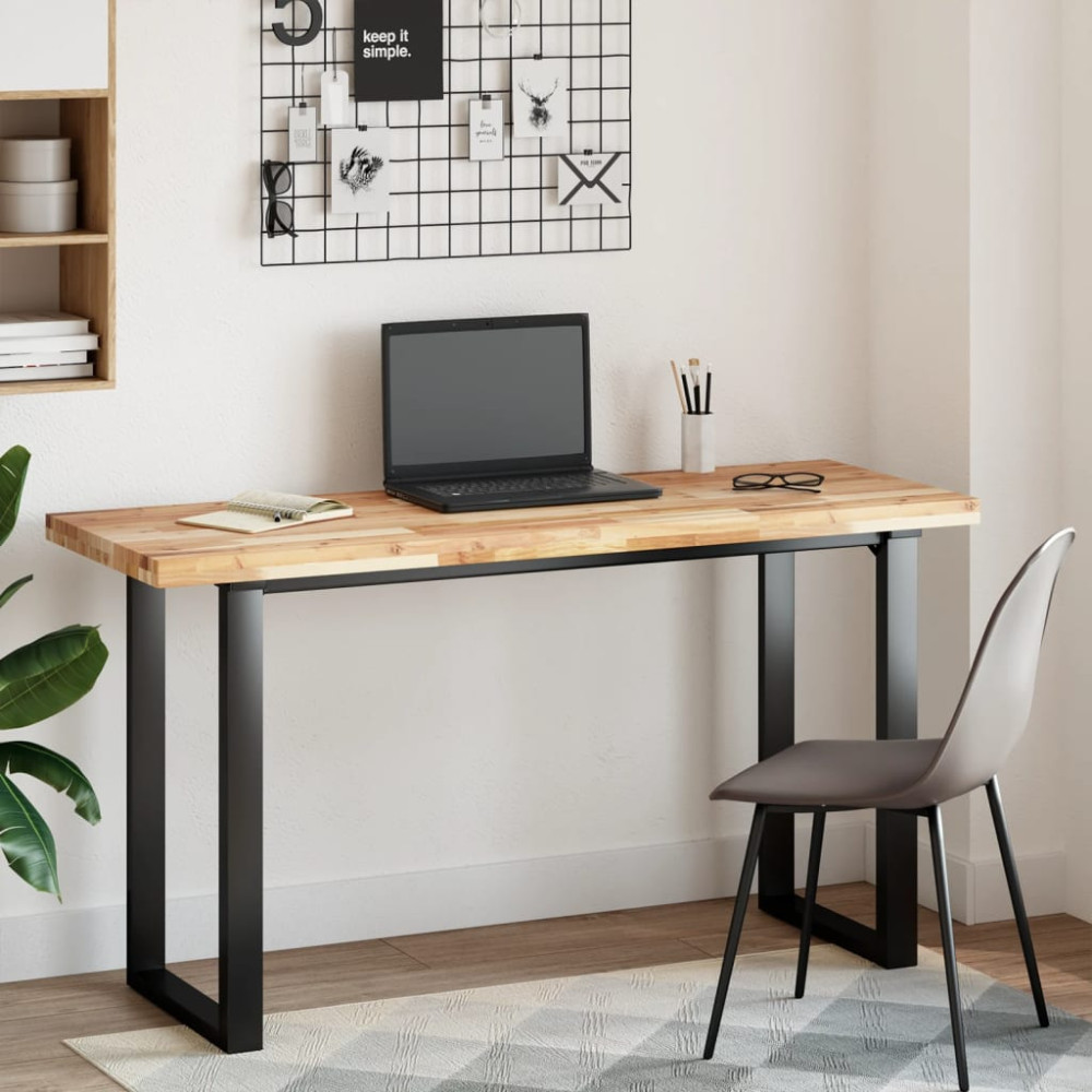 Produktbild för Bordsskiva rektangulär 140x50x4 cm massivt akaciaträ