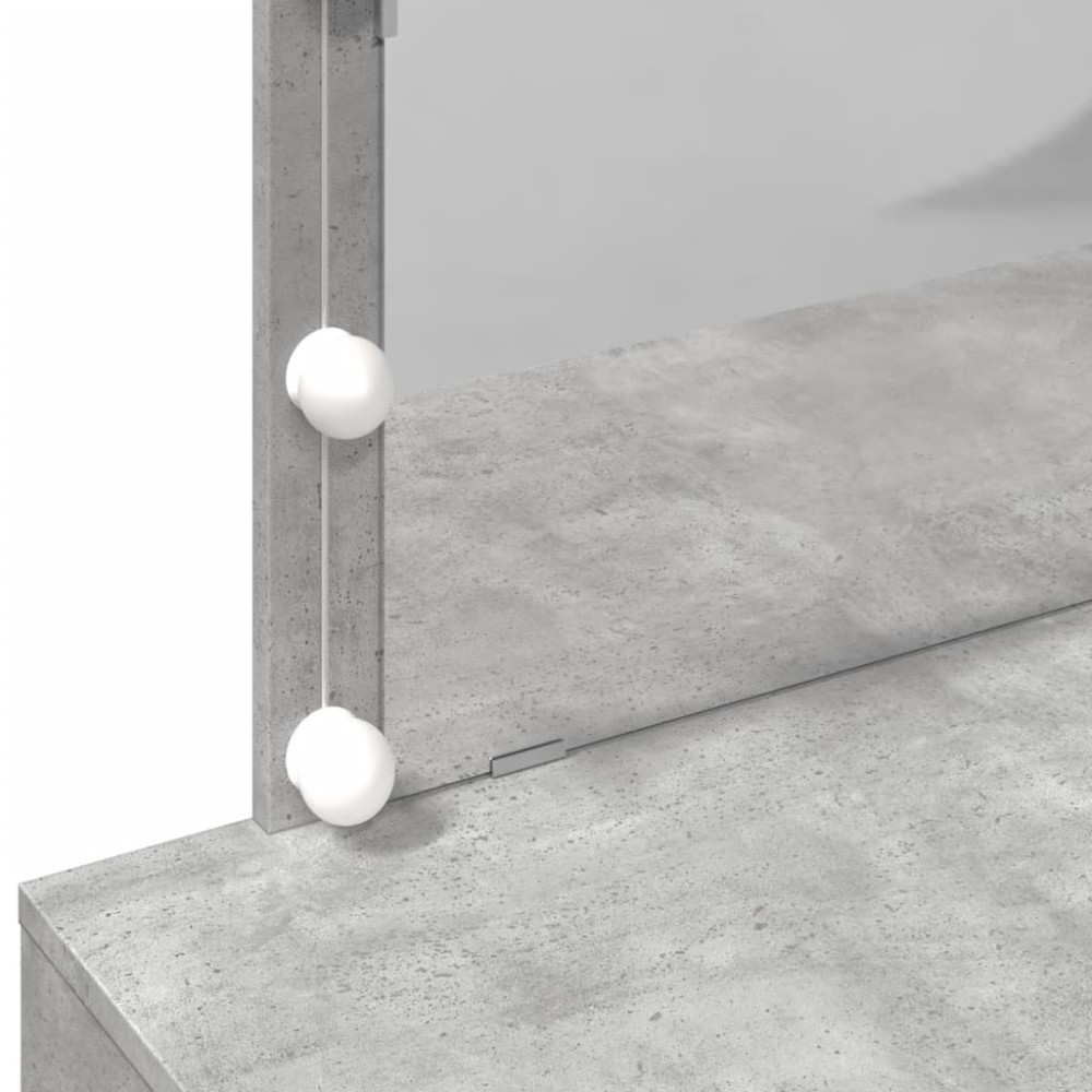 Produktbild för Sminkbord med LED betonggrå 100x40x120 cm
