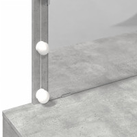 Produktbild för Sminkbord med LED betonggrå 100x40x120 cm