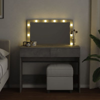 Produktbild för Sminkbord med LED betonggrå 100x40x120 cm
