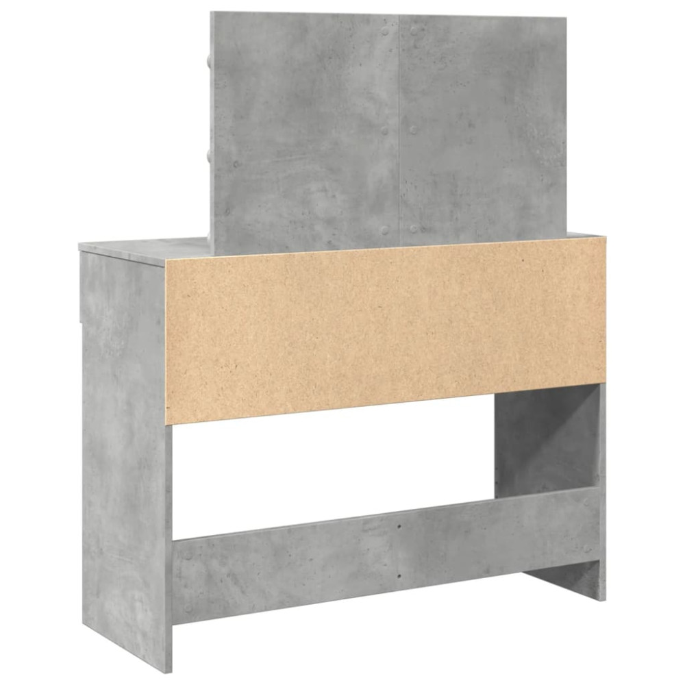 Produktbild för Sminkbord med LED betonggrå 100x40x120 cm