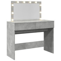 Produktbild för Sminkbord med LED betonggrå 100x40x120 cm