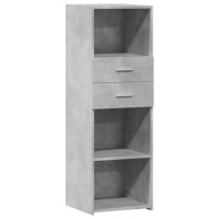 Produktbild för Högskåp betonggrå 40x42,5x124 cm konstruerat trä